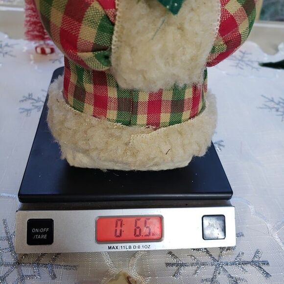 Adorable Vintage Primitive Farmhouse Homespun Christmas Snowman 7" - Picture 6 of 8